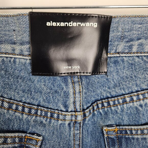 Alexander Wang Womens High-Waisted Bikini Straight Leg Jeans Size 27 Blue Denim - Picture 7 of 9